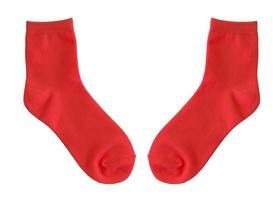 Chaussettes rouges isolé sur fond blanc photo