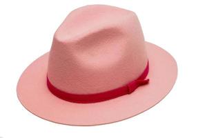 chapeau rose sur fond blanc photo