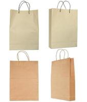 Sac en papier brun set isolated on white with clipping path photo
