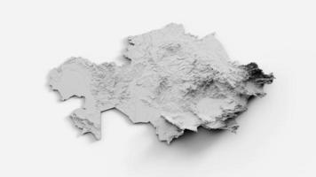 carte en relief du kazakhstan avec drapeau isolé sur fond blanc illustration 3d photo