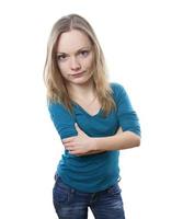 femme énervée avec une grosse tête photo