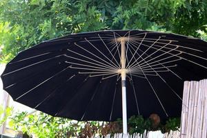 parapluie dans le parc de la ville près de la mer. photo