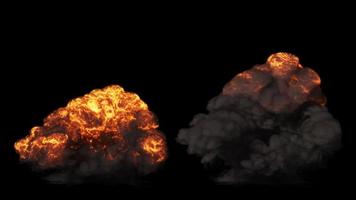 explosion d'une bombe sur fond noir photo