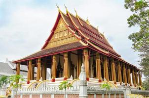 Le temple wat ho phakeo est un lieu archaïque bouddhiste et un monument attrayant de voyage de la capitale vientiane du laos photo