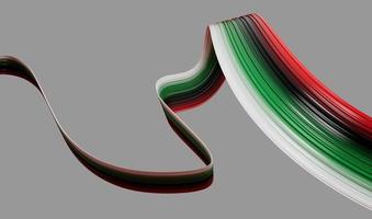 drapeau des émirats arabes unis abstrait ondulé. Illustration 3D. photo