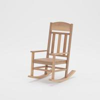 Rendu 3D d'une chaise à bascule en bois. photo