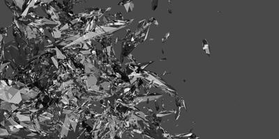 verre brisé particules de poussière de verre brisées fragments d'explosion fond dispersé illustration 3d photo