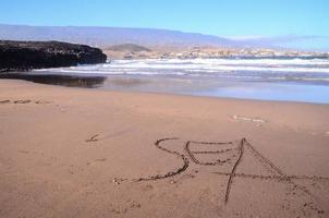 plage de sable sur les îles canaries photo