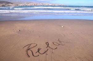 plage de sable sur les îles canaries photo