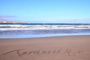 plage de sable sur les îles canaries photo