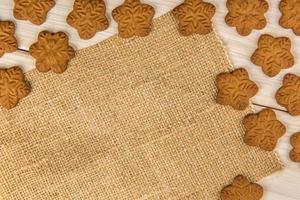 biscuits flocon de neige avec tissu photo