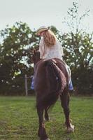 femme, équitation, cheval, photographie scénique photo