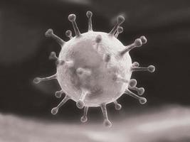 virus de la grippe sous un microscope en gros plan en noir et blanc