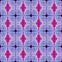 motif géométrique symétrique floral harmonieux dans les couleurs bleu et violet, carrelage, texture, design photo