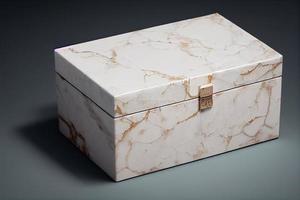 boîte en marbre naturel. présentation du produit photo