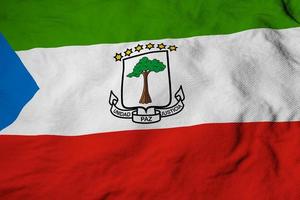 agitant le drapeau de la Guinée équatoriale en rendu 3d photo
