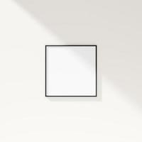 maquette de cadre minimal sur mur blanc. maquette d'affiche. cadre épuré, moderne et minimal. rendu 3d. photo