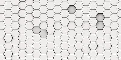 fond blanc mosaïque en nid d'abeille en relief. texture de cellules de maillage géométrique réaliste. fond d'écran blanc abstrait avec grille hexagonale photo