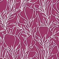 motif graphique de grands contours de fleurs blanches sur fond violet, motif sans couture, texture, design photo