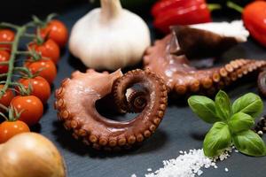 pulpo de fruits de mer italien avec des pâtes photo