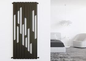 radiateur de chauffage noir sur mur blanc dans une chambre moderne. intérieur de la maison. beau radiateur design. système de chauffage central. le chauffage devient de plus en plus cher. crise de l'énergie. rendu 3d. photo