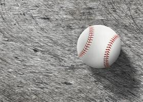 baseball sur gros plan de gazon de planche de bois. vue de dessus photo