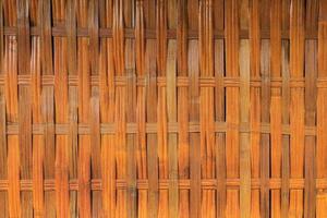 motif et texture de fond de tissage marron. surface, papier peint d'art et sans soudure. matériau naturel pour faire partie de la maison ou de la maison. bambou sec au mur ou au sol construit. photo