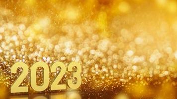 le nombre d'or 2023 pour le rendu 3d du concept de nouvel an ou de célébration photo