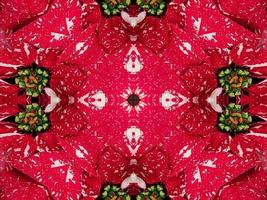 fond de kaléidoscope floral rouge abstrait motif unique et symétrique pour les vibrations de noël photo