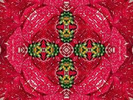 fond de kaléidoscope floral rouge abstrait motif unique et symétrique pour les vibrations de noël photo