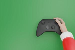 santa hand hold manette de jeu noire illustration de rendu 3d photo