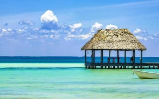 belle plage de l'île de holbox punta coco lagon eau turquoise mexique. photo