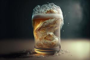 verre froid rempli de bière photo