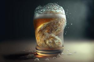 verre froid rempli de bière photo