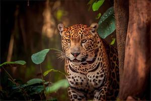 beau jaguar américain en voie de disparition dans l'habitat naturel panthera onca brasil sauvage faune brésilienne photo