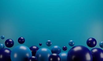 abstrait 3d. rendu 3d avec boules bleues. photo