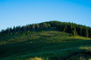 ciel bleu et collines verdoyantes. photo