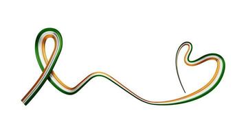 drapeau national de l'inde en forme de coeur illustration 3d photo