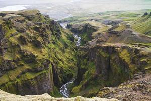 canyon de mulagljufur sur la côte sud de l'islande photo