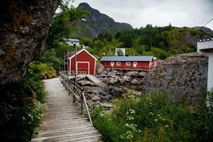 Vues de Nusfjord dans les îles Lofoten en Norvège photo