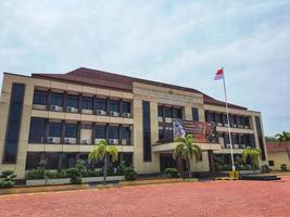 java central, indonésie en octobre 2022. vue de face de la police nationale de la république d'indonésie, région de java central, station balnéaire de jepara. photo