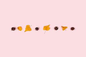 carte élégante d'automne. couleurs roses et jaunes. photo