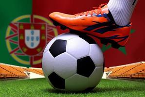 compétition de coupe de football entre le national marocain et le national portugais. photo