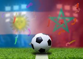 compétition de coupe de football entre le national argentin et le national marocain. photo