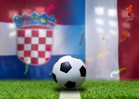 compétition de coupe de football entre la croatie nationale et la france nationale.