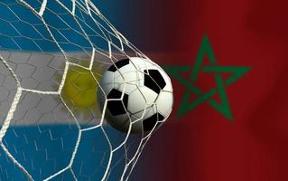 compétition de coupe de football entre le national argentin et le national marocain. photo