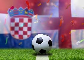 compétition de coupe de football entre la croatie nationale et l'angleterre nationale. photo