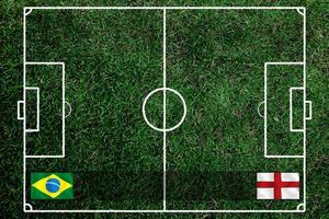 compétition de coupe de football entre le brésil national et l'angleterre nationale. photo