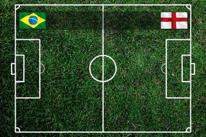compétition de coupe de football entre le brésil national et l'angleterre nationale. photo