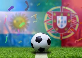 compétition de coupe de football entre la nationale argentine et la nationale portugaise. photo